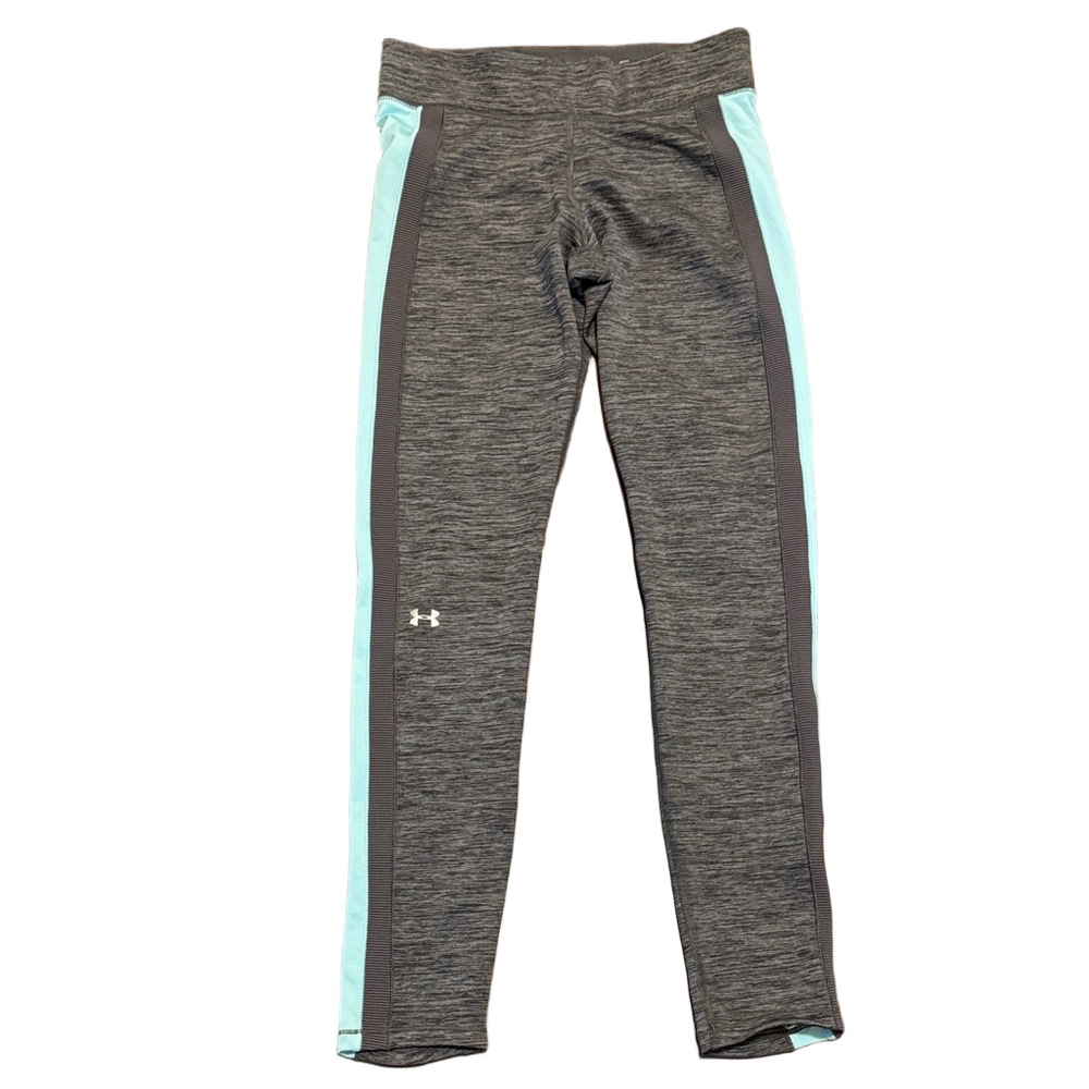 Under Armour Compression Charcoal and Light Blue Leggings Size M - Picture 2 of 3
